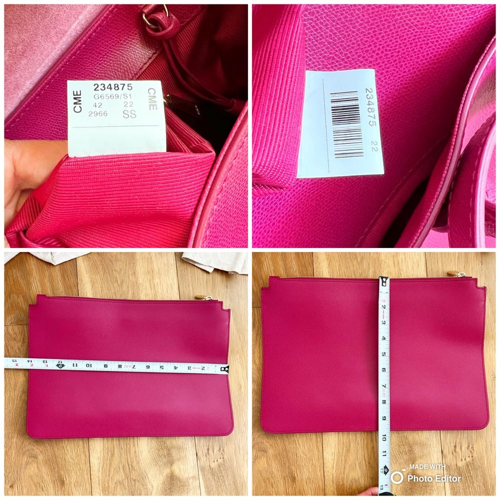 Furla Fuchsia Leather Tote Bag with Gold Hardware - Picture 15 of 16